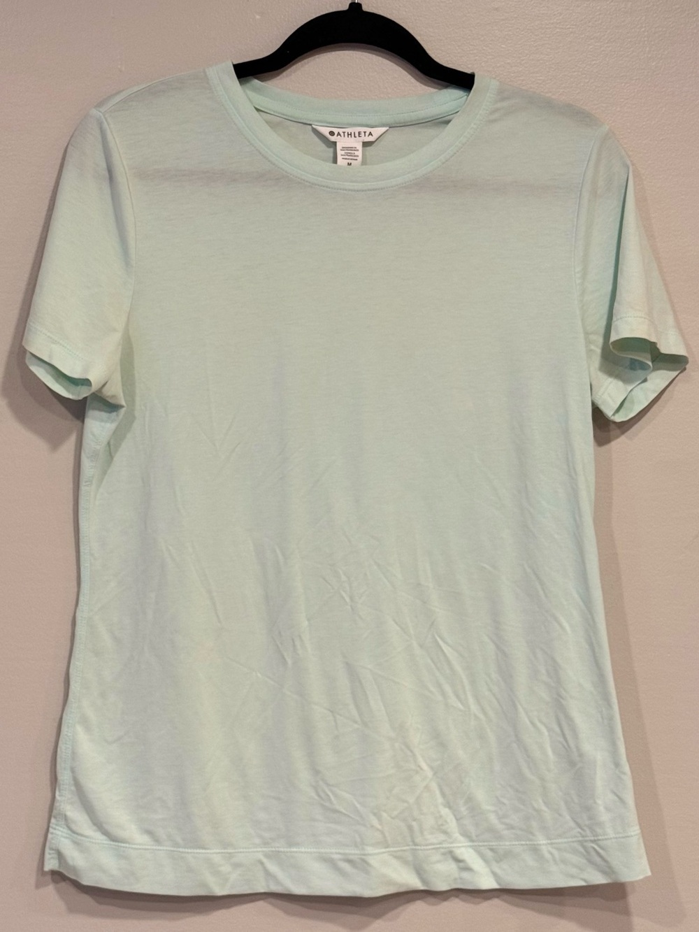 Athleta Daily Crew Short-Sleeve Lightweight Cyan Athleisure Top Women's Medium